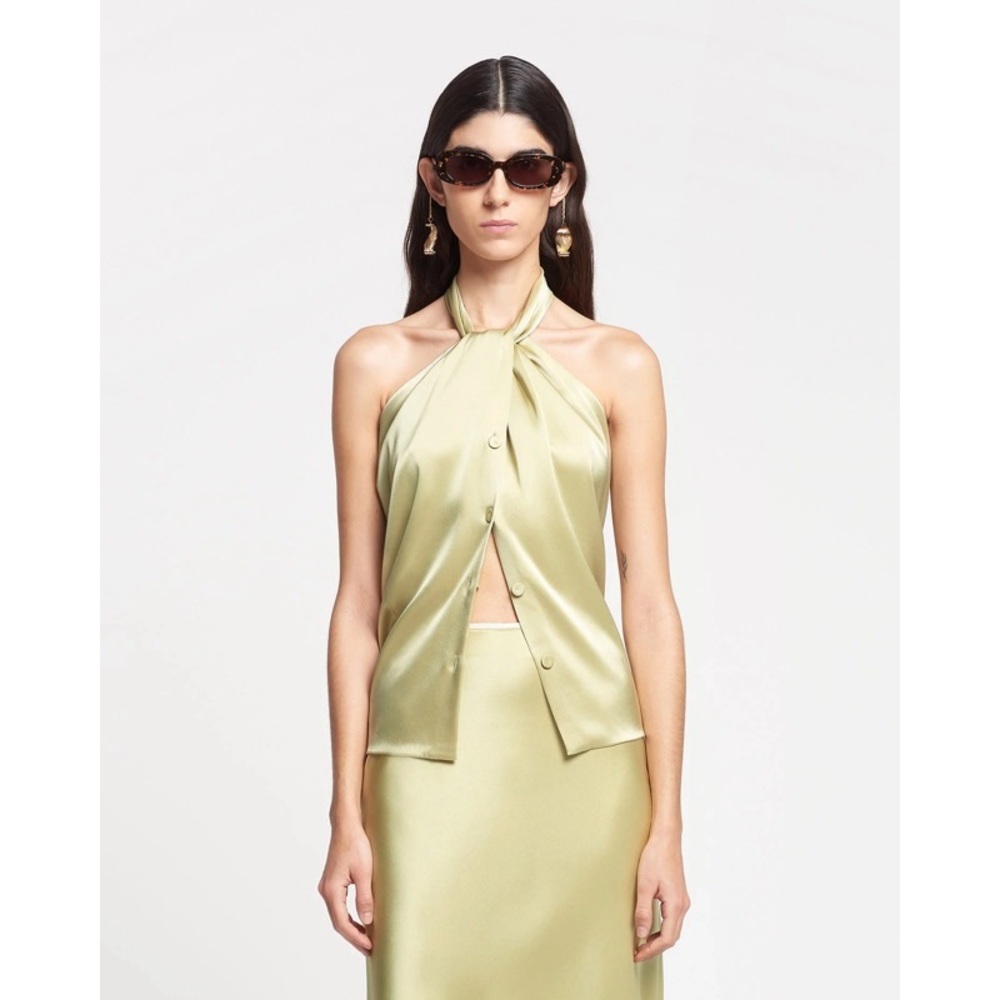 NWT Nanushka Neline Draped Halterneck Top